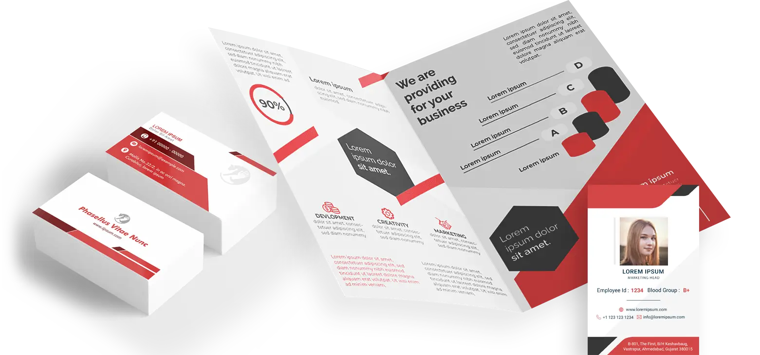 materiali di marketing preparati dai graphic designer